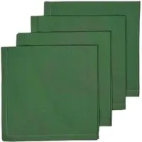 Homescapes katoenen servetten, set van 4, donkergroen