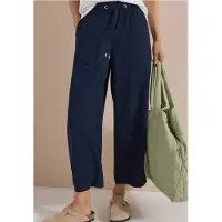 Cecil Dames 3/4 broek Wide Leg in Loose Fit - Blauw - L