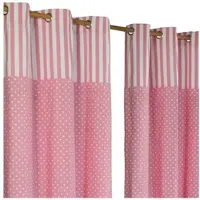 Homescapes gordijnen stippen & strepen roze set van 2 137 x 117 cm