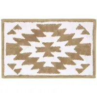 Homescapes badmat beige-wit patroon, 50 x 80 cm - katoenen badmat