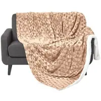 Homescapes Cosy Velvet Triangle Deken - Sherpa Deken Lichtbruin 160 x 200 cm