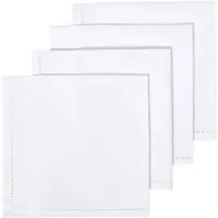 Homescapes katoenen servetten, set van 4, wit