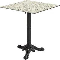 Oviala - Vierkante kantelbare bistrotafel voor in de tuin 60 cm 4 zitplaatsen terrazzo - Opera