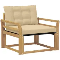 vidaXL Buiten bank set Massief Acaciahout en Textilene Wit