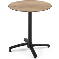 Oviala - Ronde kantelbare bistrotafel voor in de tuin 70 cm 4 zitplaatsen eikenhout - Opera