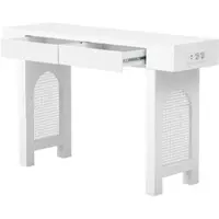 STILVORA Consoletafel 120 Cm – Met 2 Lades & Stopcontact Met Usb C – Smal Haltafel Voor Hal En Woonkamer – Mdf – Wit