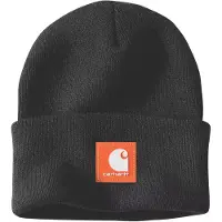 Carhartt - Rubber Patch Watch Cap Beanie - Muts One Size, zwart