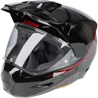 KLIM X1 Alpha Quanta, avonturenhelm ,Carbon/Zwart/Rood ,S