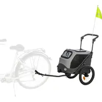Trixie fietskar opvouwbaar snelvouw functie tot 45kg grijs - xl 87,5x93/150x97 cm