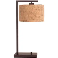 Steinhauer Cacao tafellamp Stang 4882CA met beige kurkstructuur kap