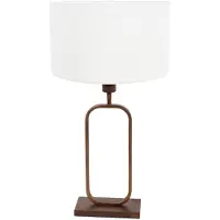 Steinhauer Tafellamp Stang 4816BR met witte linnen kap voor sfeerlicht