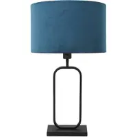 Steinhauer Tafellamp Stang 4812ZW met blauwe velours kap voor sfeerlicht