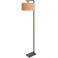 Steinhauer Bronzen vloerlamp Stang 4894BR met schakelaar en beige kurkstructuur kap