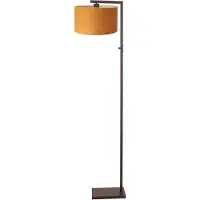 Steinhauer Cacao vloerlamp Stang 4876CA met schakelaar en gouden velours kap