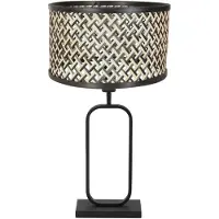 Steinhauer Tafellamp Stang 4804ZW met bamboe kap voor modern sfeerlicht