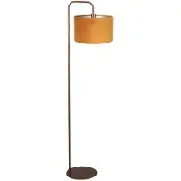 Mexlite Vloerlamp Stang 4785BR bronskleurig met goud/geel velours kap