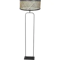 Steinhauer Vloerlamp Stang 4818ZW - zwart armatuur met bamboe kap