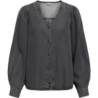 Object V-hals Knoop Blouse Dames Zwart XL