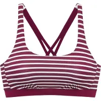 Venice beach Bikinitop aubergine / wit
