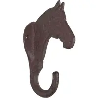 Homescapes Gietijzeren Paardenkop Wandhaak – Stevige Kapstokhaak in Vintage Stijl