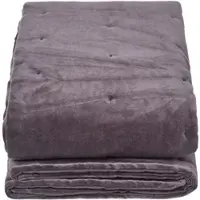 Homescapes Gewatteerde fluwelen deken donkergrijs – sprei van katoenfluweel , 125 x 150 cm