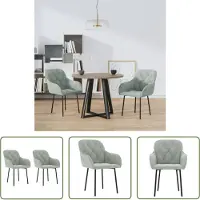 The Living Store : Eetkamerstoelen, 2 stuks, lichtgrijs, fluweel