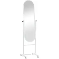 CLP Nane Spiegel - Staande spiegel - Make up spiegel - Passpiegel - Met wielen - Metaal - Oval - wit