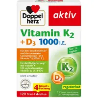 Queisser Pharma GmbH & Co. KG Doppelherz Vitamine K2+D3 1000 IE tabletten, 120 stuks