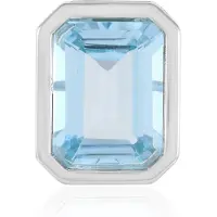 Cavill - Hanger Zilver 925 Sterling - Hemelsblauwe Topaas 12,783 ct - Achthoekig Braziliaanse Edelsteen - Luxe Topaas Sieraden