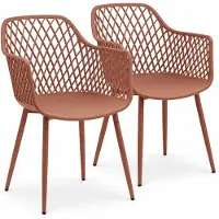 DS4U - Niall tuinstoel - Set van 2 - Terracotta - Kunststof - Kuipstoel