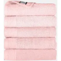 The One Towelling Badhanddoek - 70x140 cm - 5 stuks - Hotelkwaliteit - 450 g/m² - 100% Gekamd katoen - Salmon