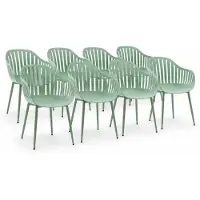 DS4U - Harry tuinstoel - Set van 8 - Groen - Kunststof - Kuipstoel