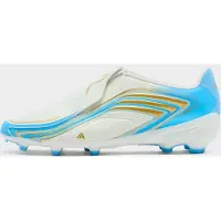 Adidas F50 Messi League Veterloze Gras Voetbalschoenen (FG) Kids Wit Lichtblauw Goud