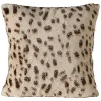Boltze - Sierkussen - Kussen - Shari - Dierenprint - Panter - 45x45 cm - Beige - Zwart - Aaibaar - Met rits