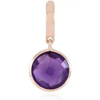 Cavill - Elegante 925 Sterling Zilveren Hanger - Roségoud Verguld - Braziliaanse Amethist 1,8 ct Rond Dambord Slijpsel - Handgemaakt Sieraad