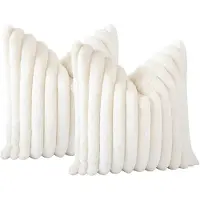MODFU – Kussenslopen 2 stuks 45x45 cm – Zachte pluche & fluweel – Met ritssluiting – Stijlvol design voor slaapkamer & woonkamer – Wit