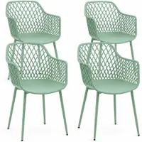 DS4U - Niall tuinstoel - Set van 4 - Groen - Kunststof - Kuipstoel