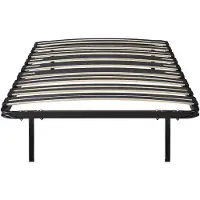 Vente-unique Bedbodem met latten 90 x 190 cm - 15 latten - 3 verstevigde ondersteuningszones voor de rug - Met poten - Zwart - CERRISI van YSMÉE