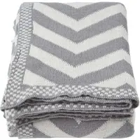 Homescapes Chevron Bedsprei 100% Katoen Grijs 130 x 170 cm