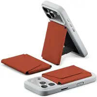 MOFT Snap Field Wallet - Agile Travel Wallet - Compatibel met MagSafe - Magnetische Kaarthouder - Pasjeshouder 8 Pasjes - RFID Portemonnee - Origami Standaard - Rood/Oranje