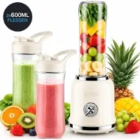 KitchenApp - Retro Blender - Inclusief twee flessen en meerdere accesoires - Beige