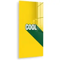 MuchoWow Glasschilderij 60x120 cm - Schilderij acrylglas - Cool - Geel - Groen - Foto op glas - Muurdecoratie woonkamer - Wanddecoratie slaapkamer - Schilderijen