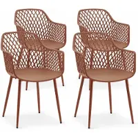 DS4U - Niall tuinstoel - Set van 4 - Terracotta - Kunststof - Kuipstoel
