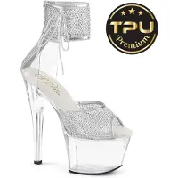 Pleaser - SKY324PREMRSNT Sandaal met enkelband - US 10 - 40 Shoes - Zilverkleurig