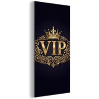MuchoWow Aluminium schilderij 20x40 cm - Wanddecoratie metaal - VIP - Kroon - Goud - Metalen muurdecoratie woonkamer - Decoratie industrieel - Foto op dibond - Industriële accessoires slaapkamer