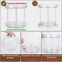 Famanu - Keuken organizer 27 cm 2 lagen transparant draaibaar kruidenrek