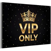 MuchoWow Aluminium schilderij 180x120 cm - Wanddecoratie metaal - Kroon - Goud - VIP - Metalen muurdecoratie woonkamer - Decoratie industrieel - Foto op dibond - Industriële accessoires slaapkamer