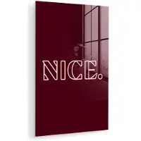MuchoWow Glasschilderij 80x120 cm - Schilderij acrylglas - Bordeaux - Nice - minimalistisch - Foto op glas - Muurdecoratie woonkamer - Wanddecoratie slaapkamer - Schilderijen