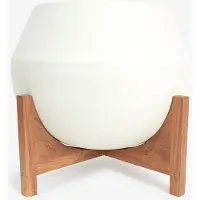 Sissy-Boy Witte plantenpot met houten standaard