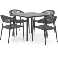 Manifesto furniture + 10% kassakorting | Manifesto Belpasso/Sora ø90cm dining tuinset 5-delig stapelbaar